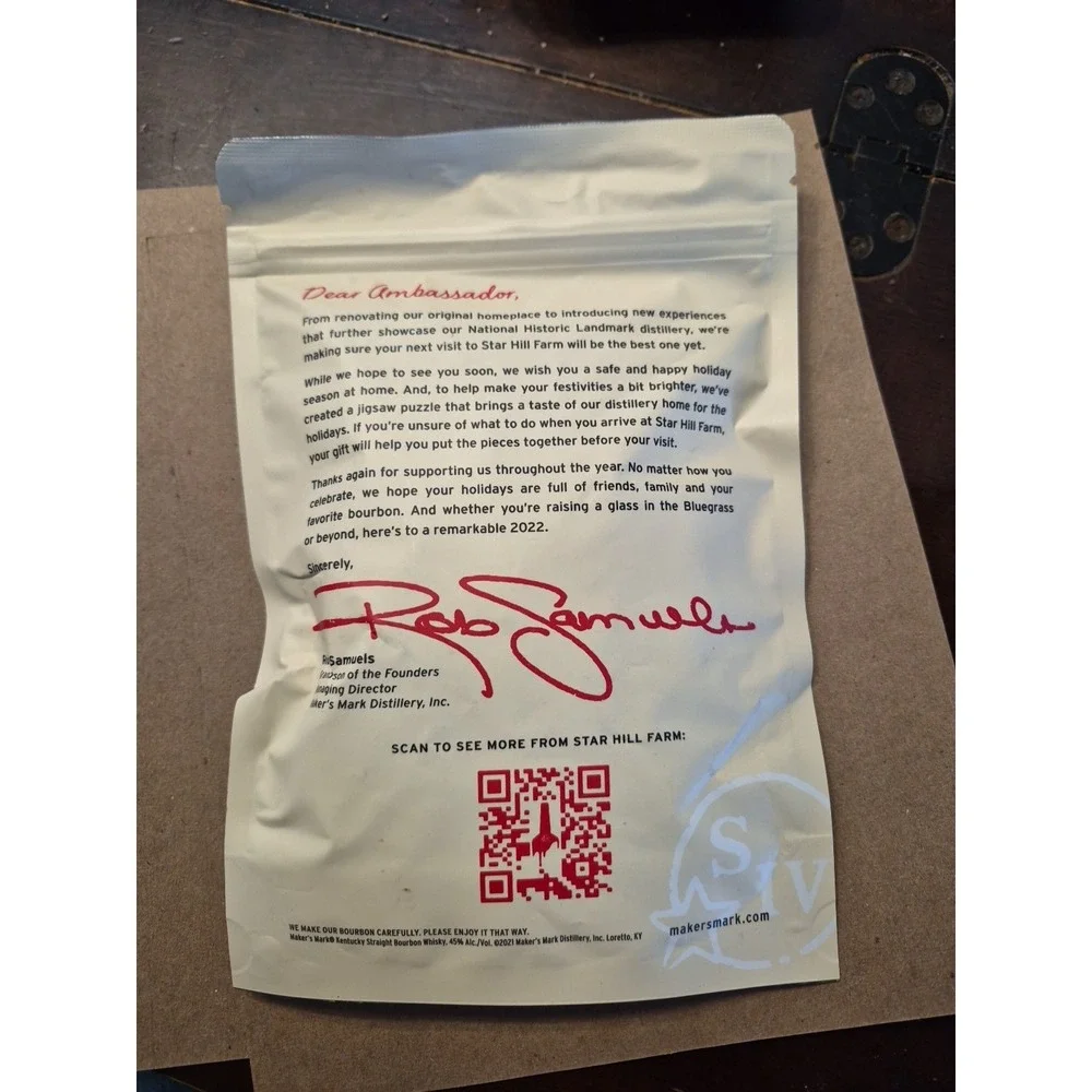 Maker's Mark 2021‎ New Sealed Ambassadors Christmas Gift Puzzle Bourbon